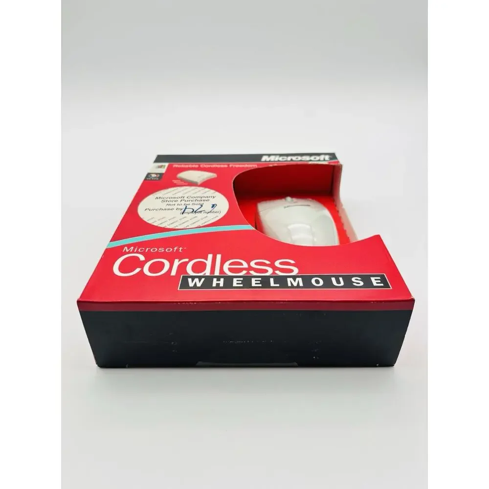 New Vintage Microsoft Cordless Wheel Mouse Wireless Retro. Sealed.